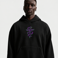 Eddures Snake Hoodie black with purple and green snake T logo